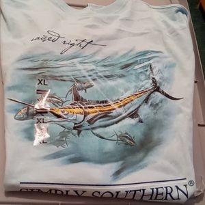 Mens simply southern (raised right) fish shirt